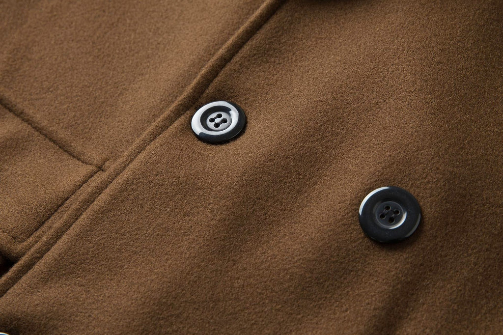 Fall Winter Men Double Breasted Mid-length Trench Coat - enhanced image 19
