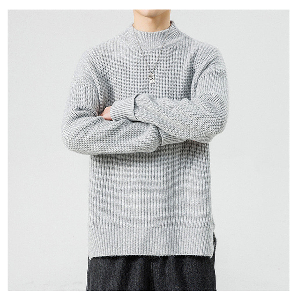 Half High Necked Sweater For Men's Casual Knitwear Outerwear - enhanced image 19