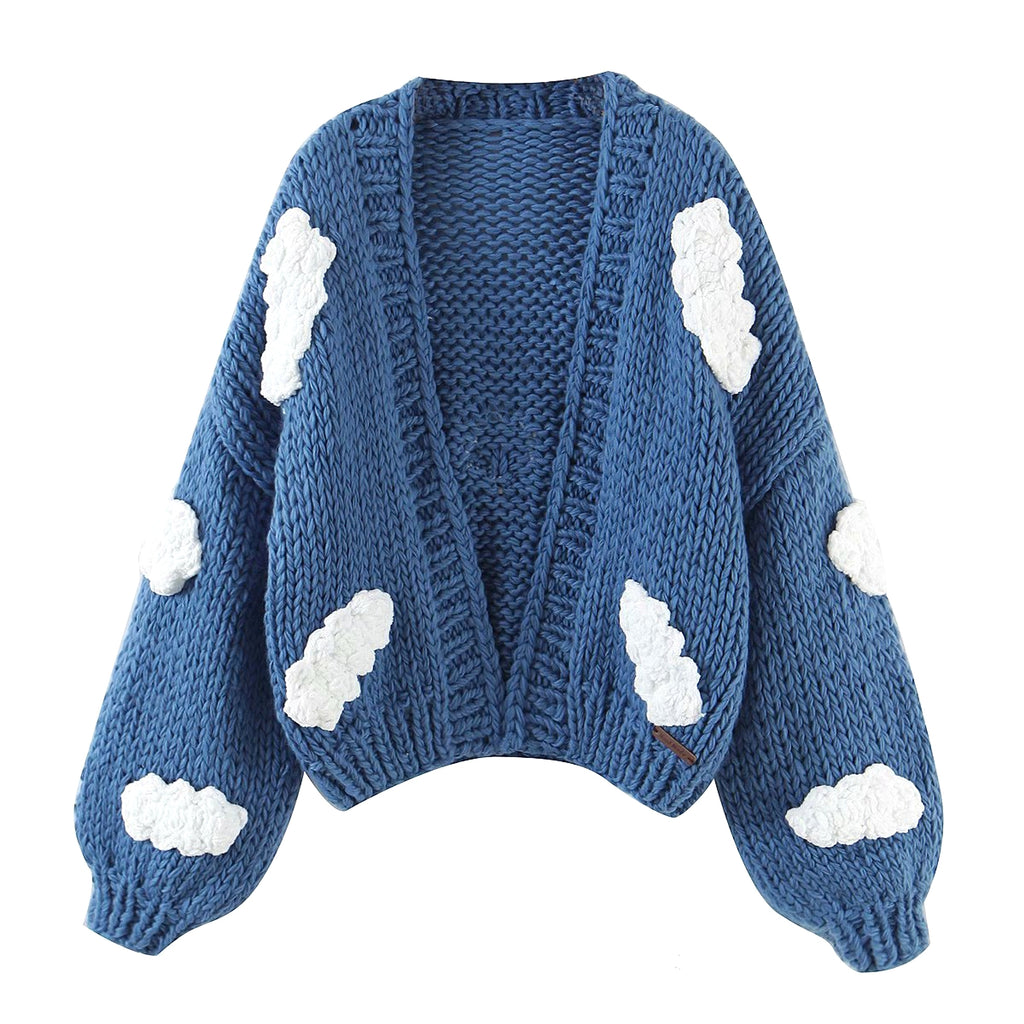 Handmade Crochet Cardigan Sweater Women Fruit Jacquard Embroidery - enhanced image 19