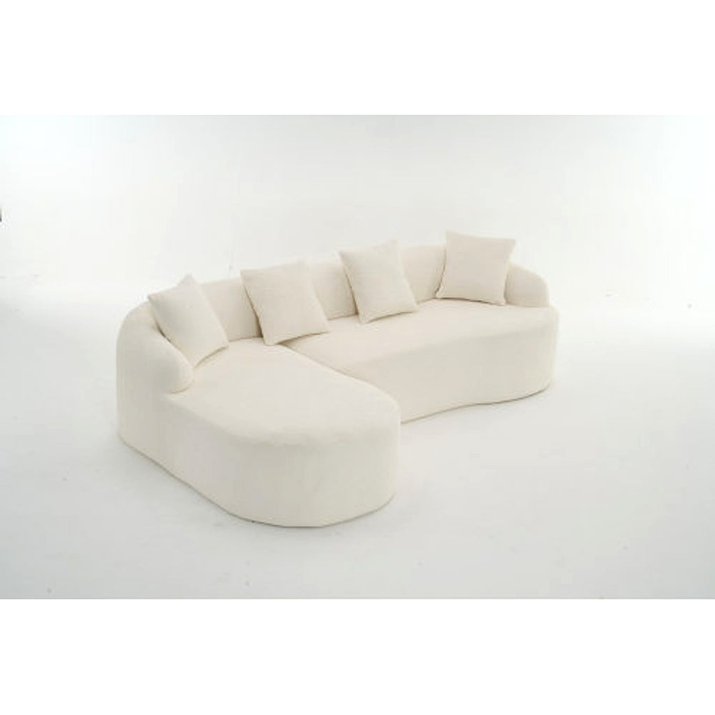 LuxeForm™ – Grey Compression Sofa with Chaise Lounge & 4 Pillows (US Warehouse) - enhanced image 19