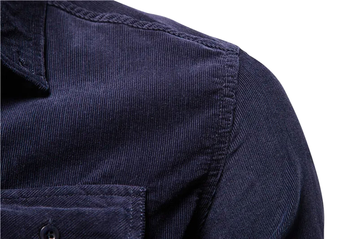 Men DressShirt College Tops Longsleeve Blue - enhanced image 19