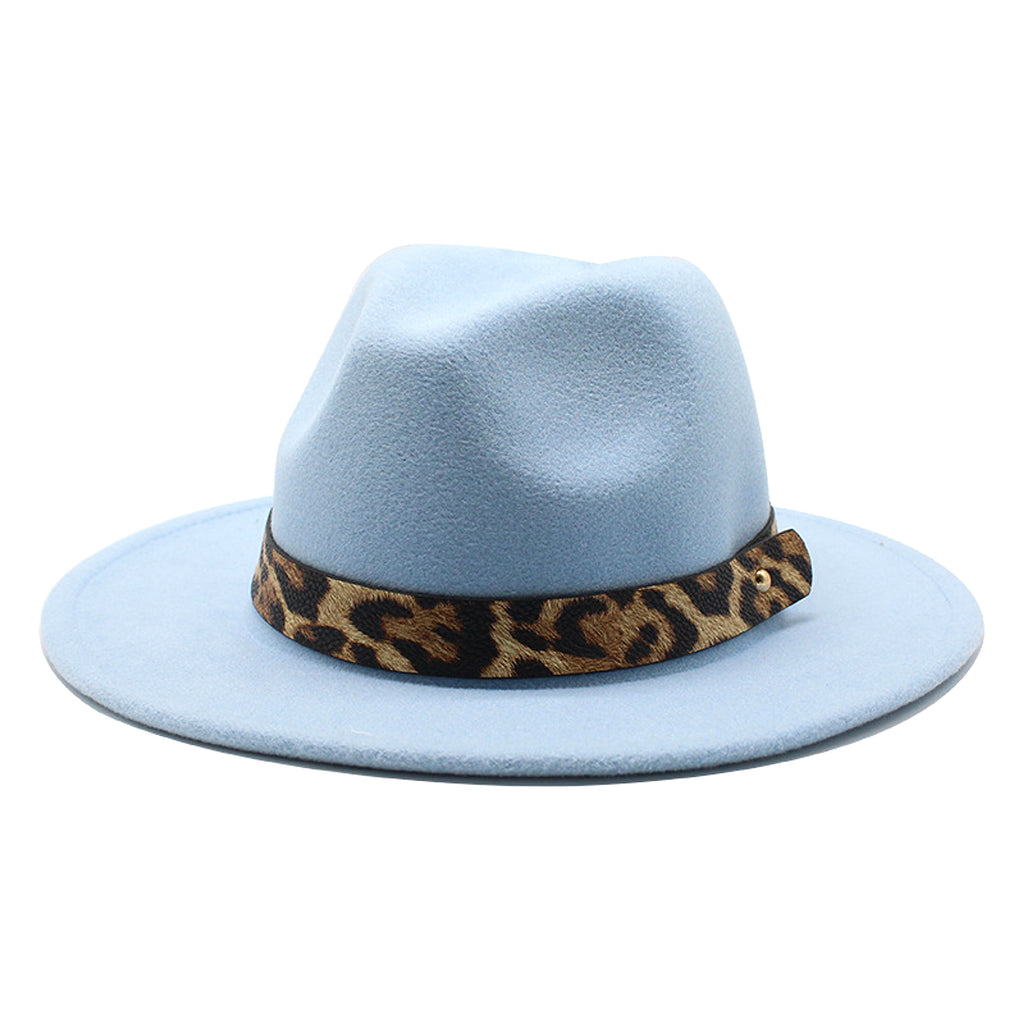 Men's Fashion Leopard Print Woolen Big Brim Top Hat - enhanced image 19
