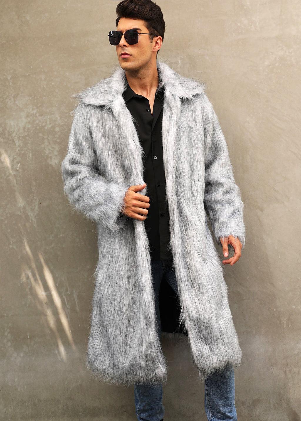 A.1 Men's Imitation Fox Fur Warm Coat Jacket - enhanced image 19