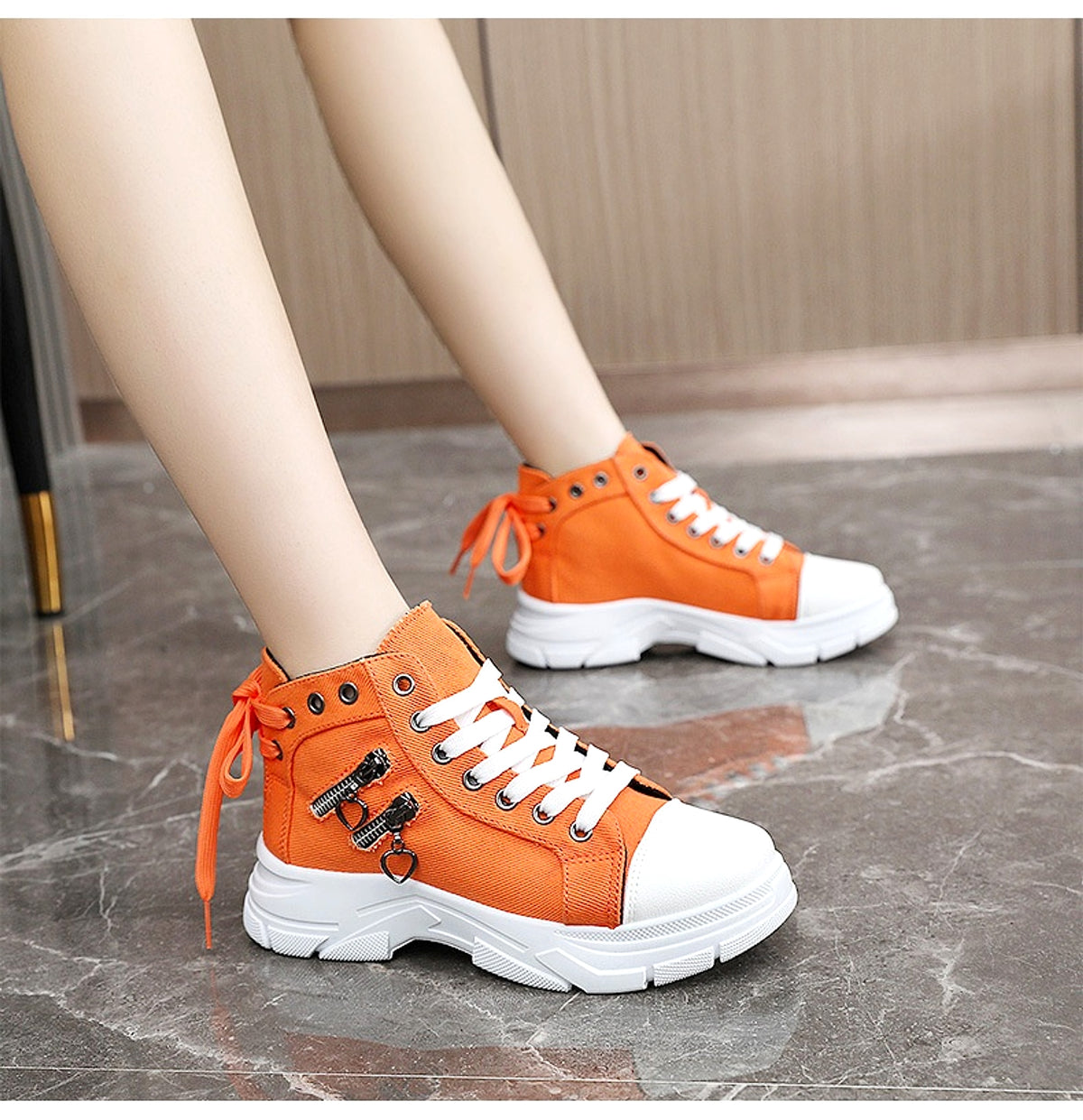 CanvasStep™ – Platform High-Top Sneakers with Zipper Details - enhanced image 19
