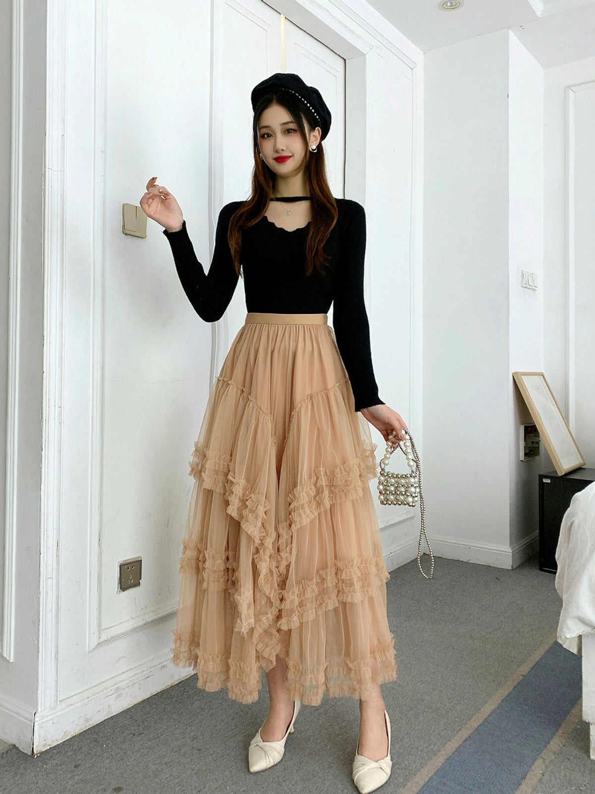 Slimming Multi-layer High-grade Gauze Skirt High-grade Skirt - enhanced image 19