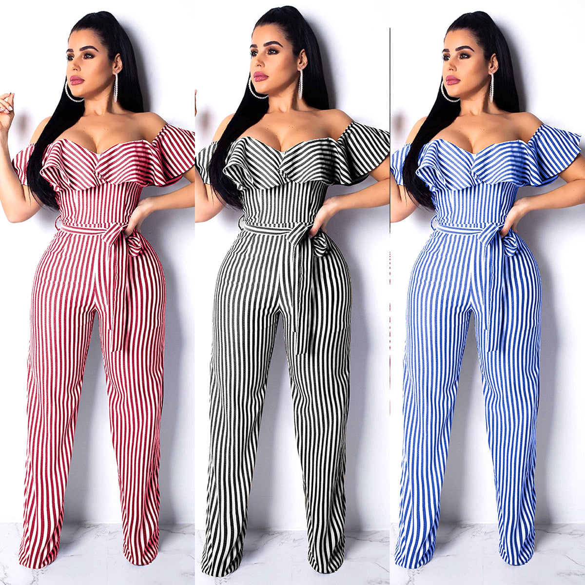 striped jumpsuit - enhanced image 19