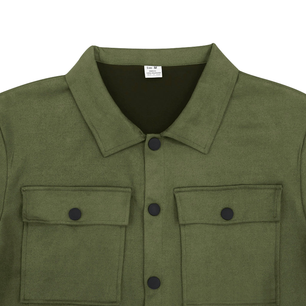 A Suede Single-breasted Solid Color Slim Fit Two-piece Suit Men (Tracksuit) - enhanced image 19