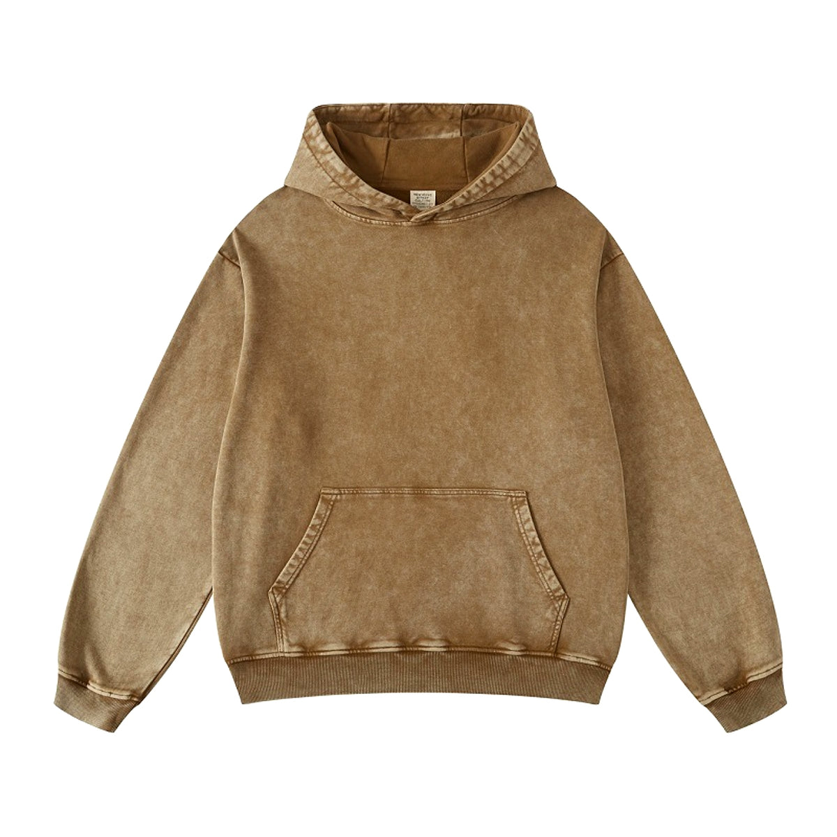 Thickened Washed Old Gradient Solid Color Batik Hooded Sweater For Men - enhanced image 19