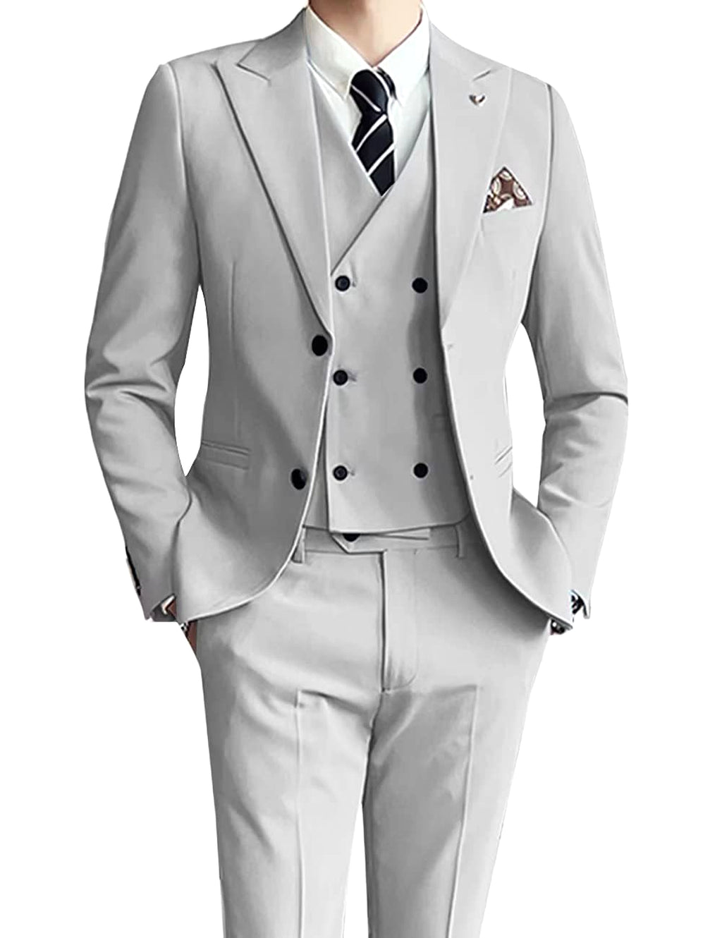 Ceremonté™ – Slim Fit Three-Piece Wedding Suit - enhanced image 19
