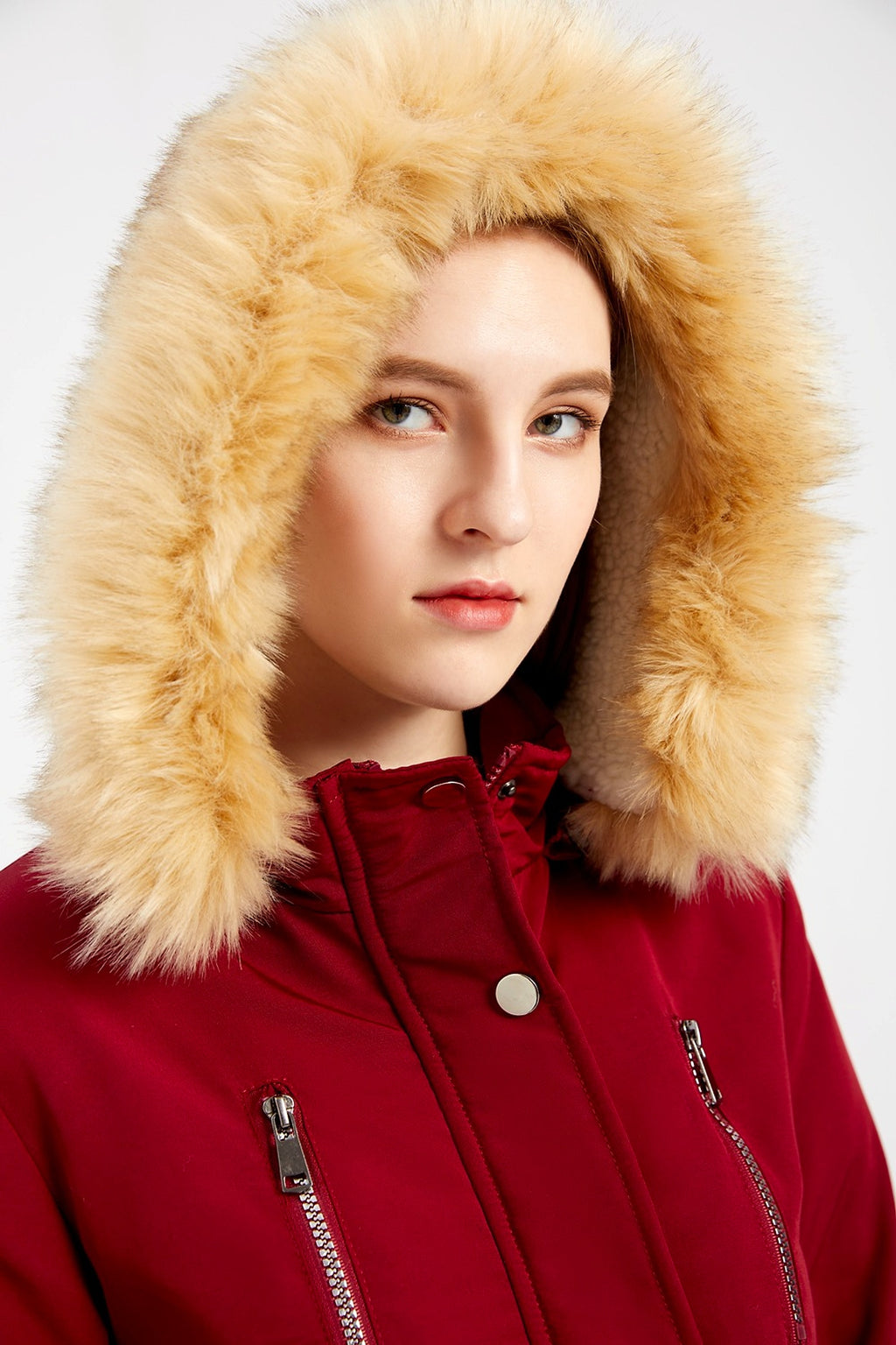 Women's Winter Coat with Detachable Hood – Warm Fleece-Lined Jacket - enhanced image 19