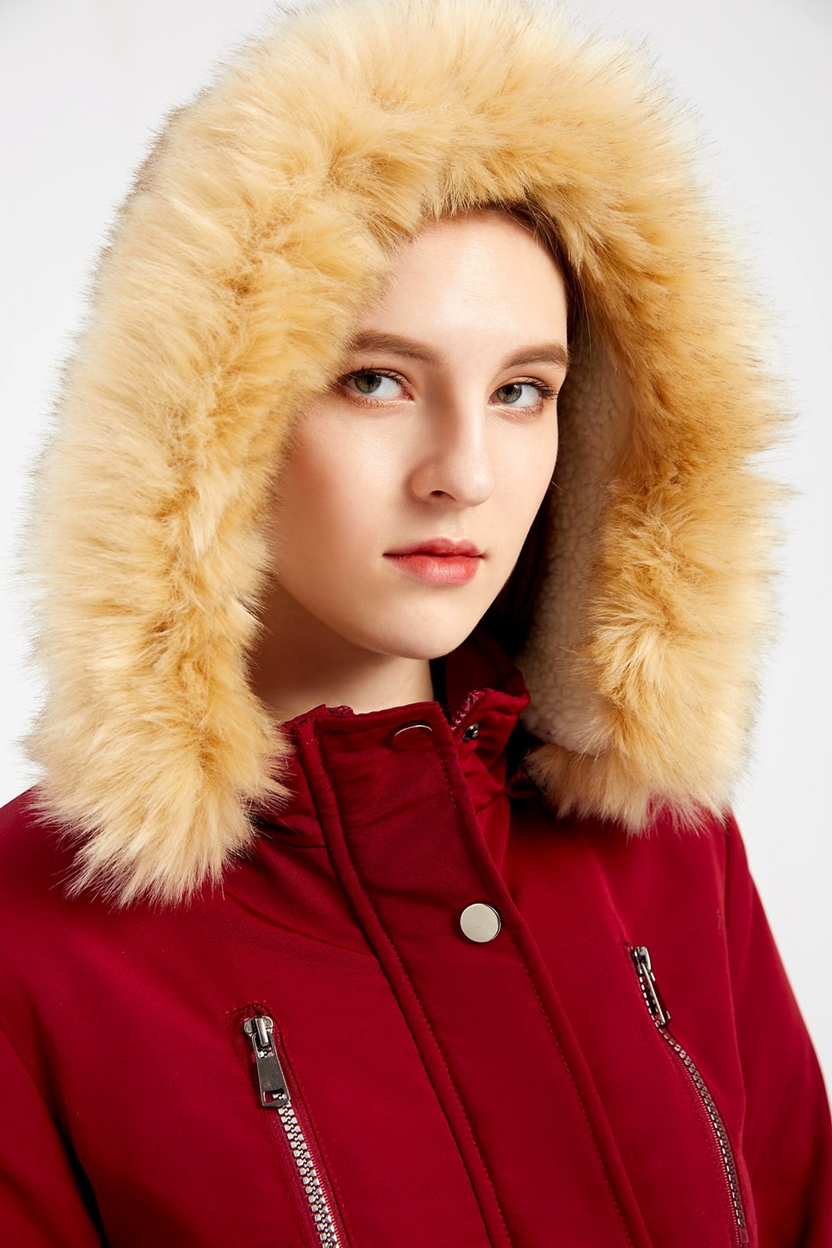 Women's Winter Coat with Detachable Hood – Warm Fleece-Lined Jacket - enhanced image 19