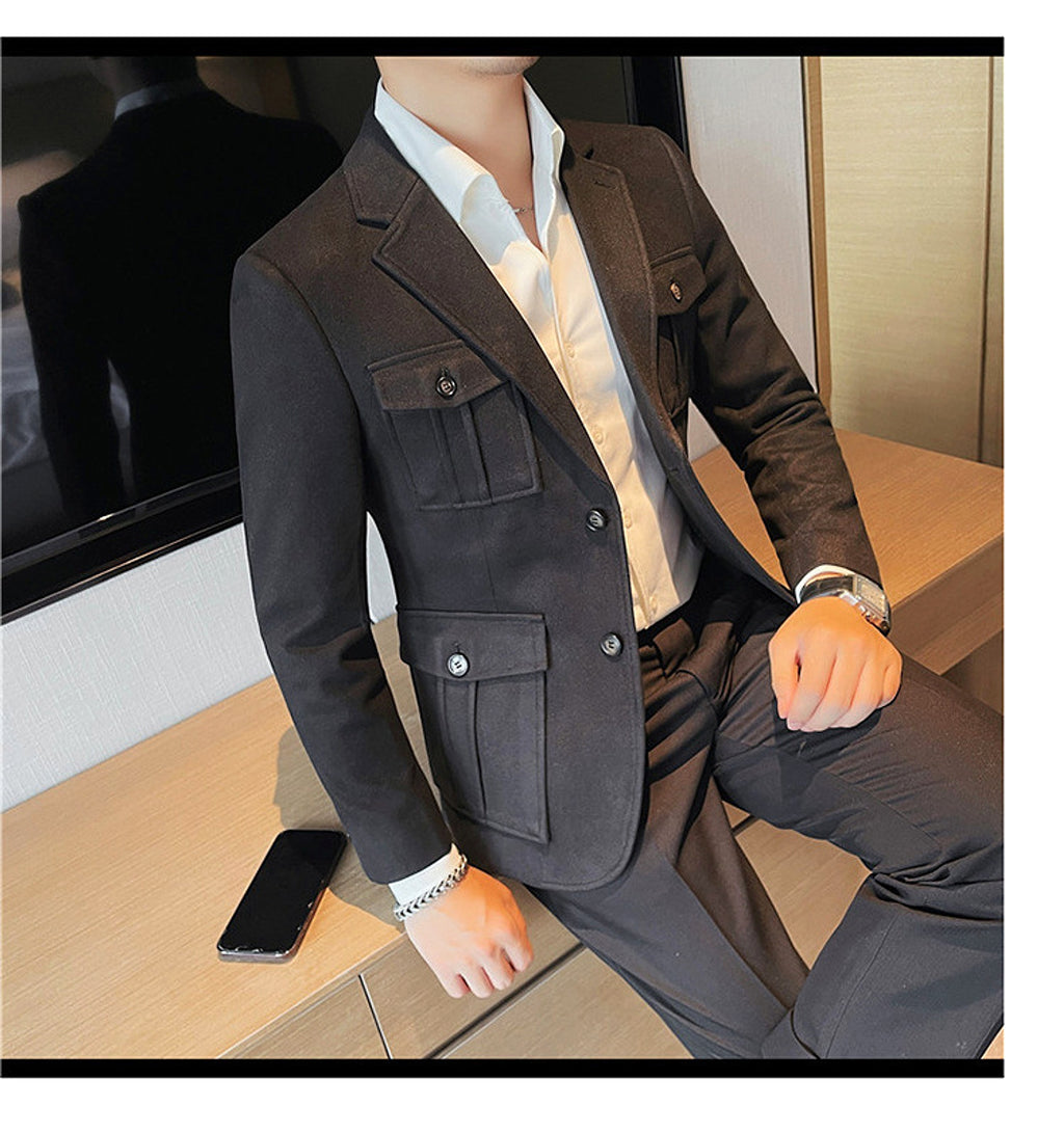 Woolen Suit Men's Single-breasted Suit Jacket - enhanced image 19