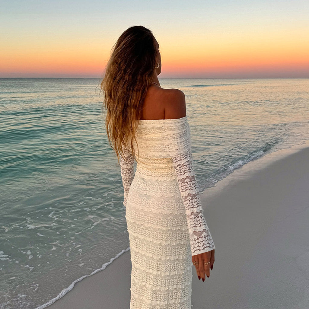 25 Edition – Elegant Off-Shoulder Lace Maxi Dress (Socialite Style) - enhanced image 20