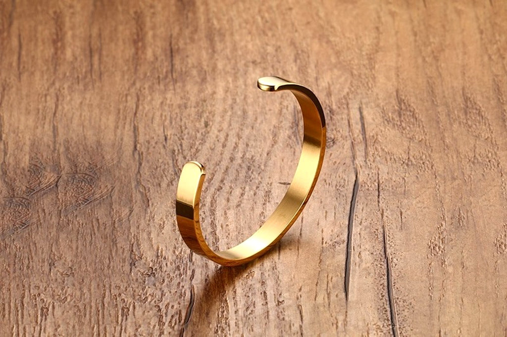 Can Be Engraved Light Body Opening Titanium Steel Men's Bracelet - enhanced image 20