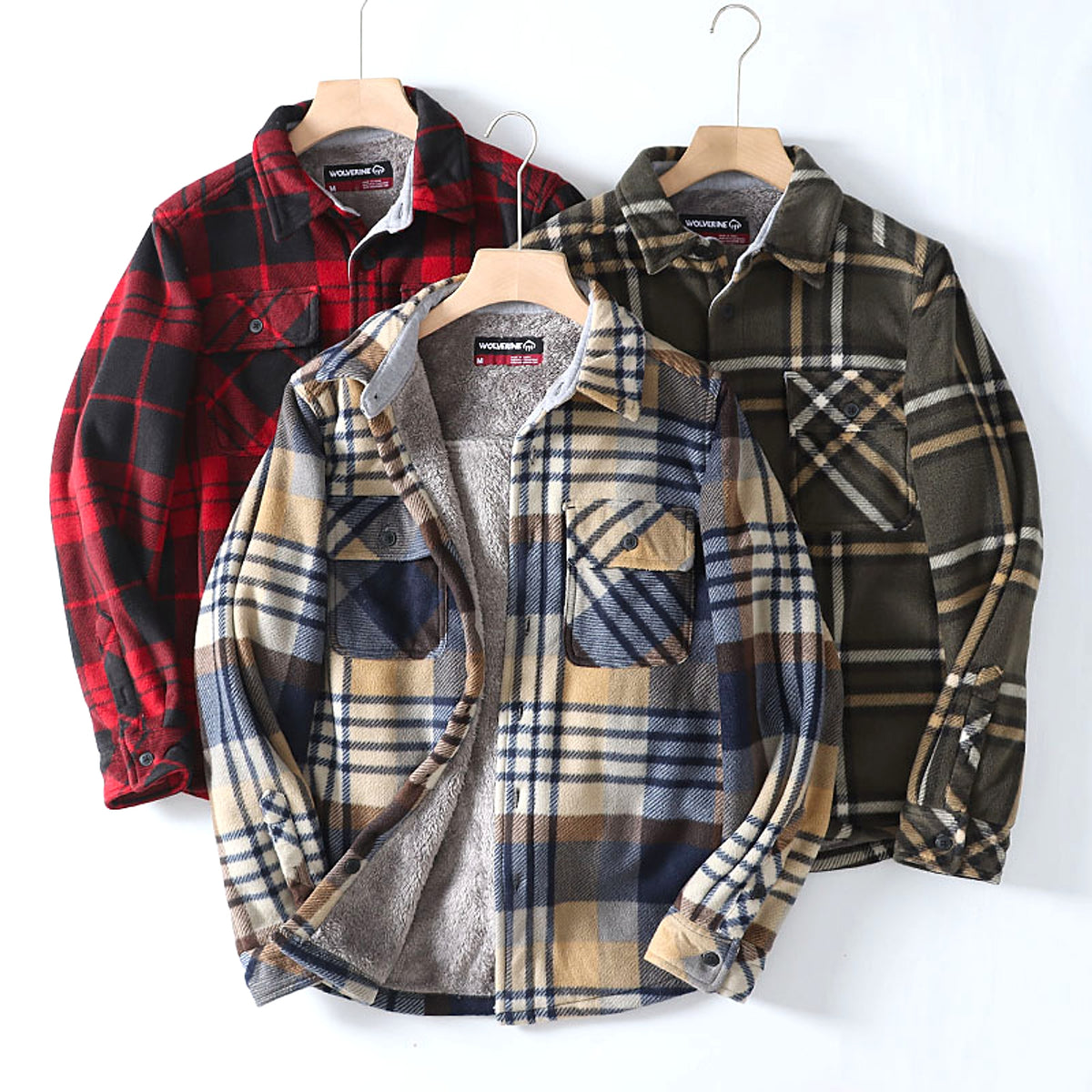 Flannel Plaid Warm Leisure Lapel Long Sleeve DressShirt - enhanced image 20