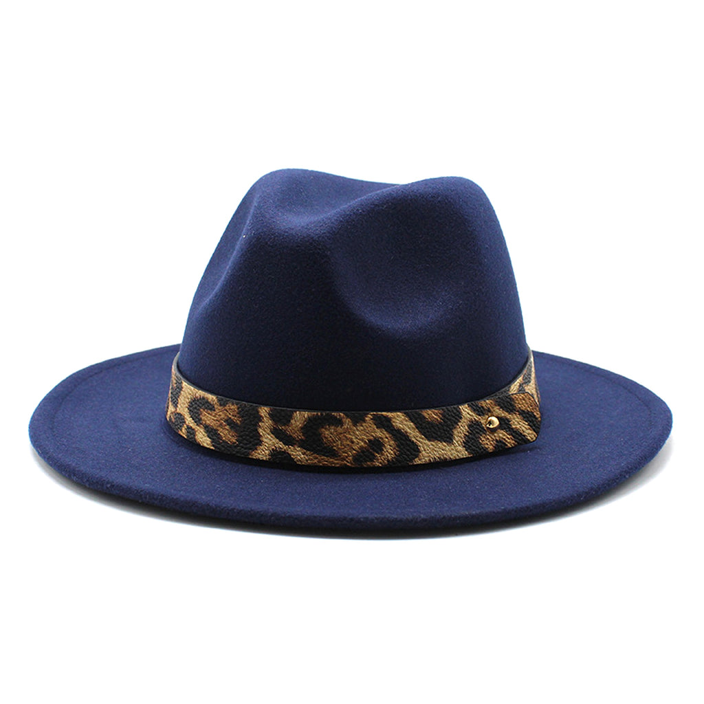 Men's Fashion Leopard Print Woolen Big Brim Top Hat - enhanced image 20