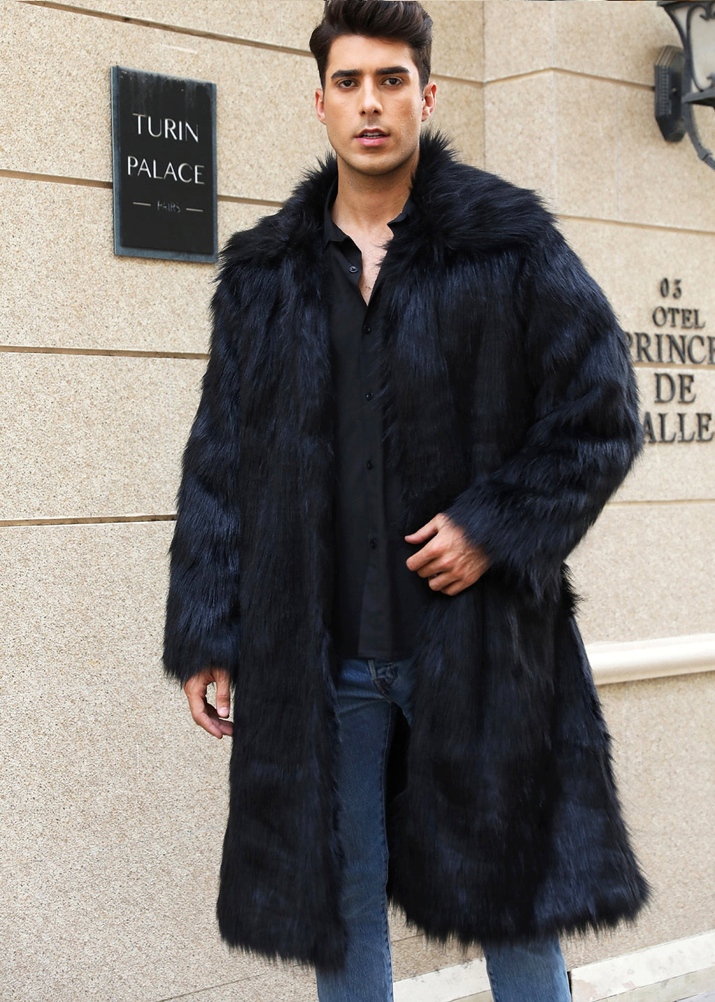 A.1 Men's Imitation Fox Fur Warm Coat Jacket - enhanced image 20