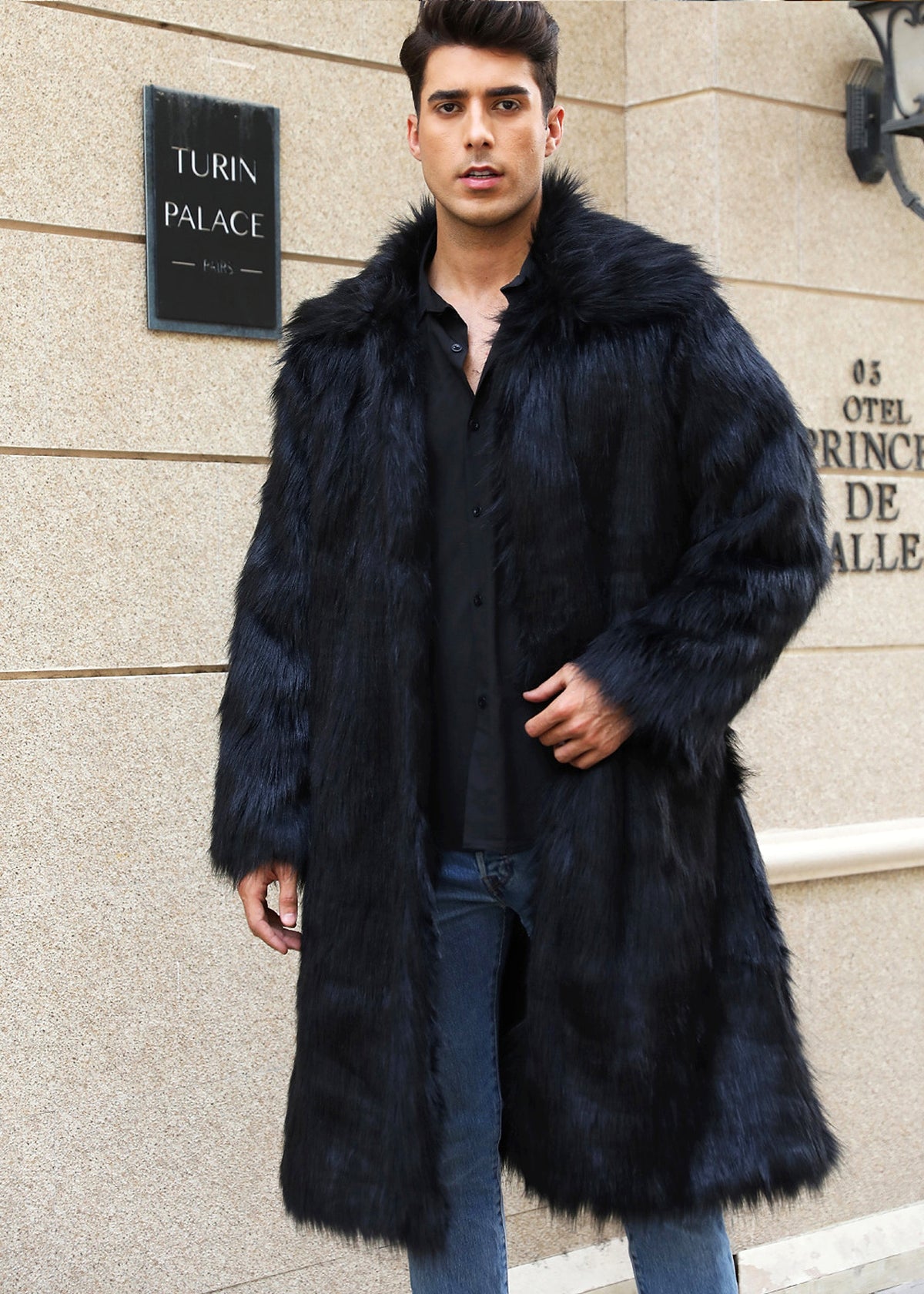 A.1 Men's Imitation Fox Fur Warm Coat Jacket - enhanced image 20