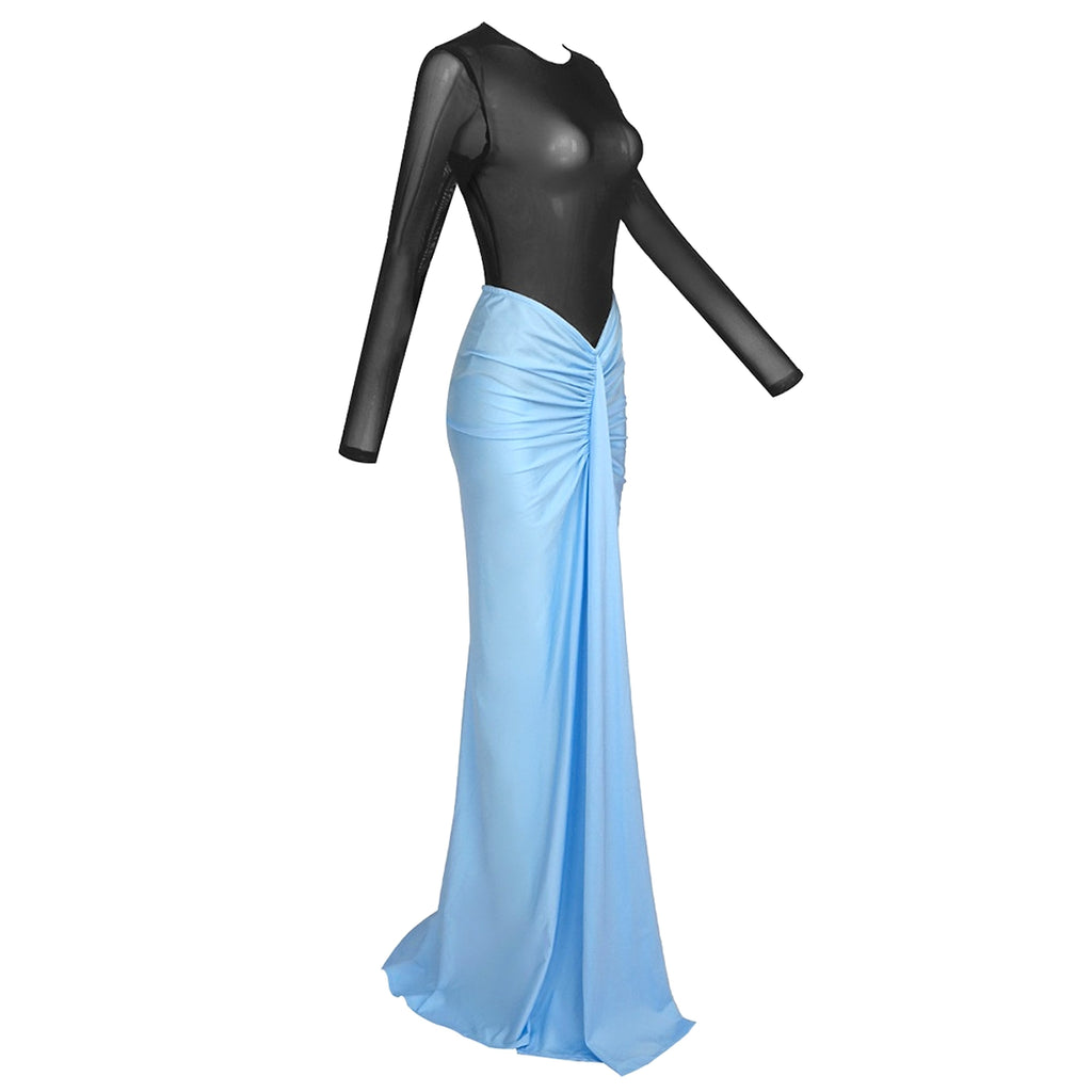 Mesh Long Dress Two-piece Set - enhanced image 20