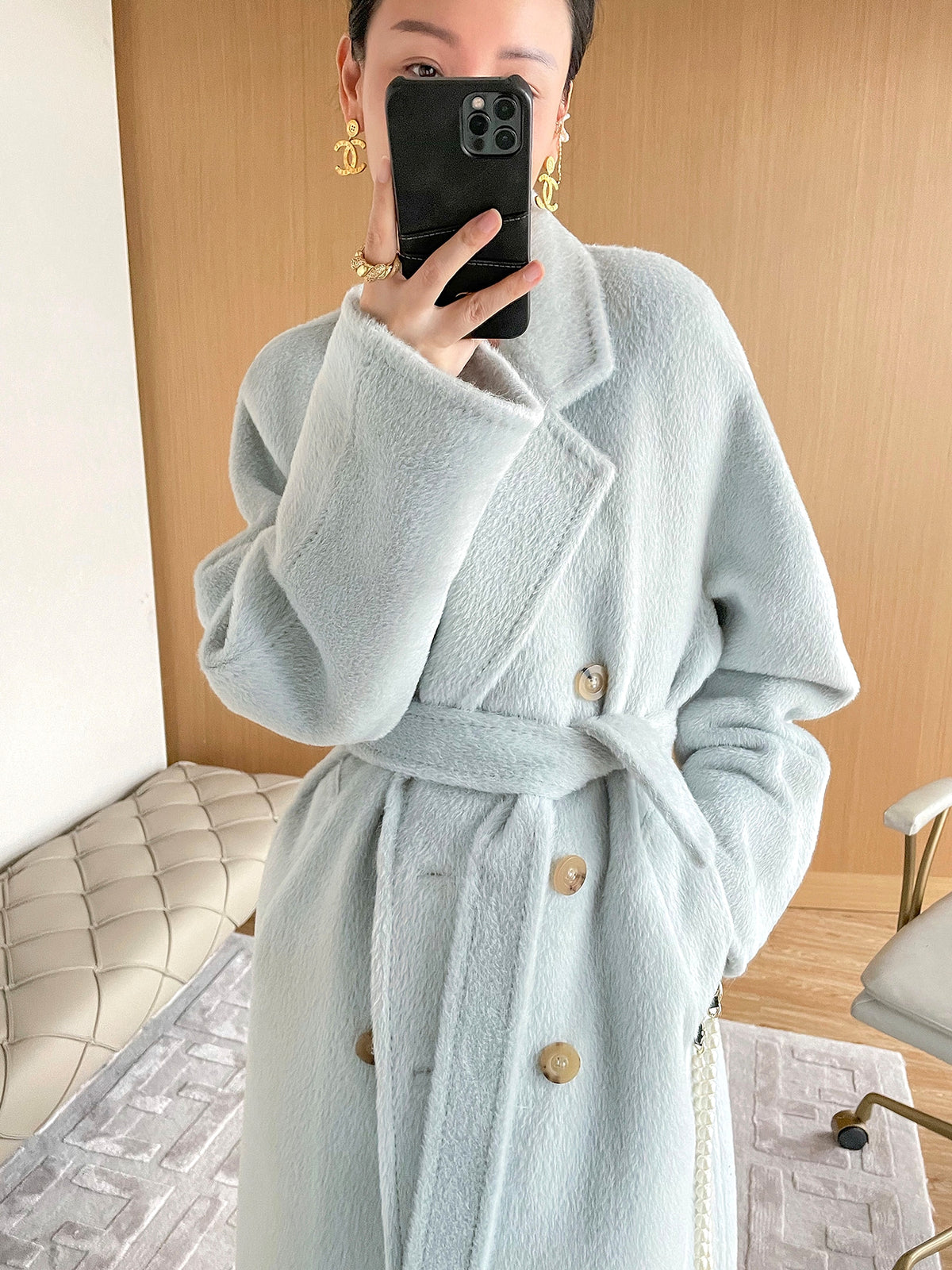 Solid Sail Sheep Camel Coat – Luxury & Warmth for Winter Elegance - enhanced image 20
