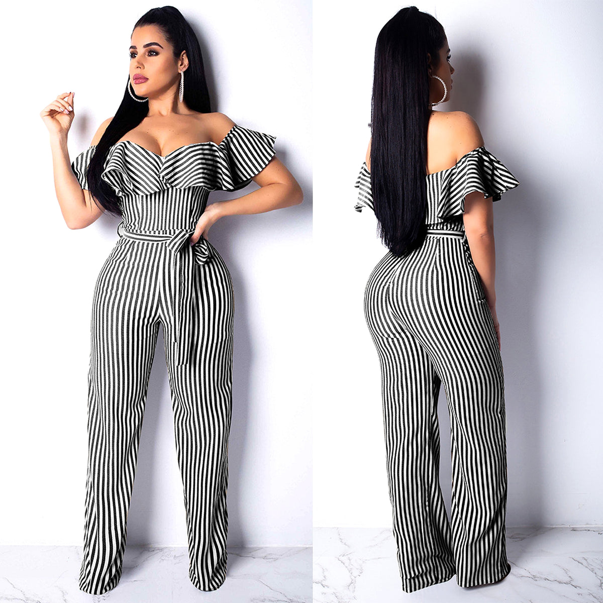 striped jumpsuit - enhanced image 20