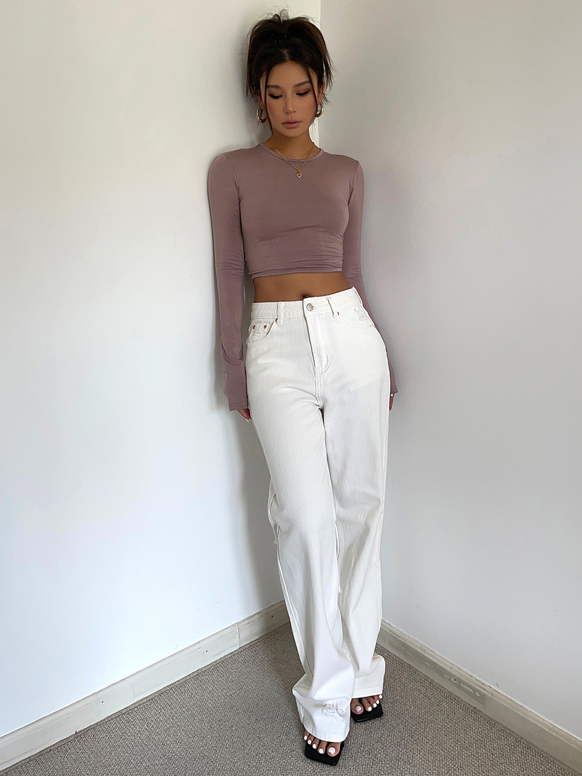Women's Retro High Waist Loose Wide Legs Jeans - enhanced image 20