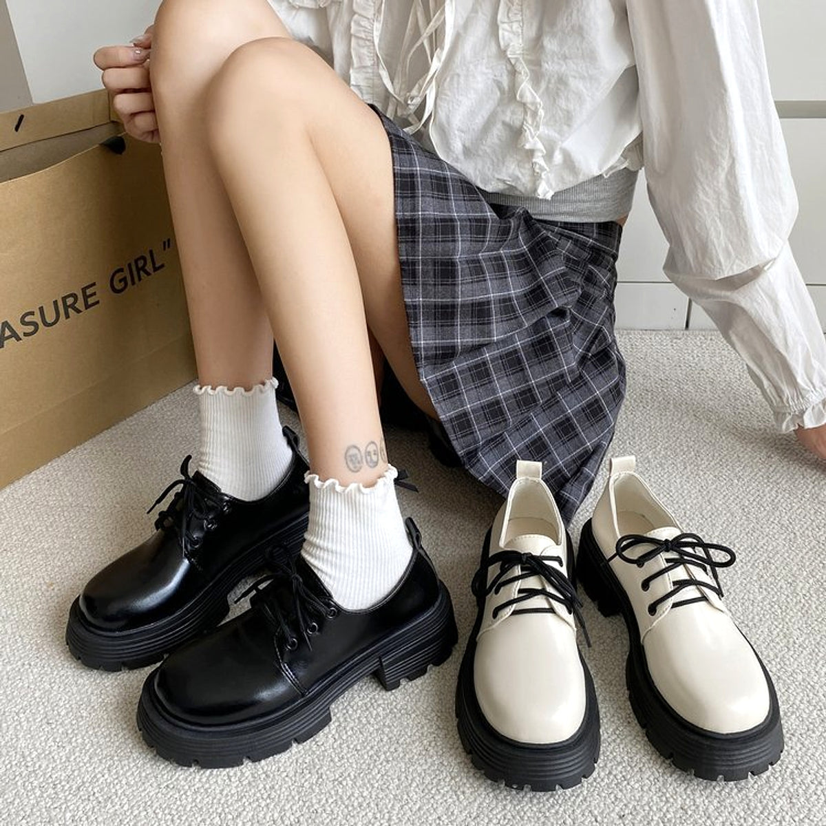 MonoBold™ – Thick Sole Vintage Leather Oxfords - enhanced image 20