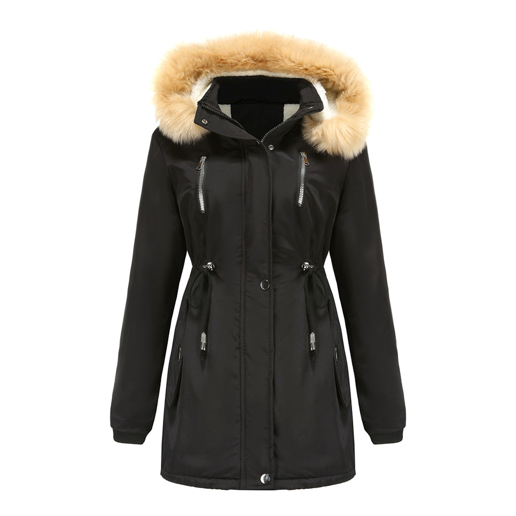 Women's Winter Coat with Detachable Hood – Warm Fleece-Lined Jacket - enhanced image 20