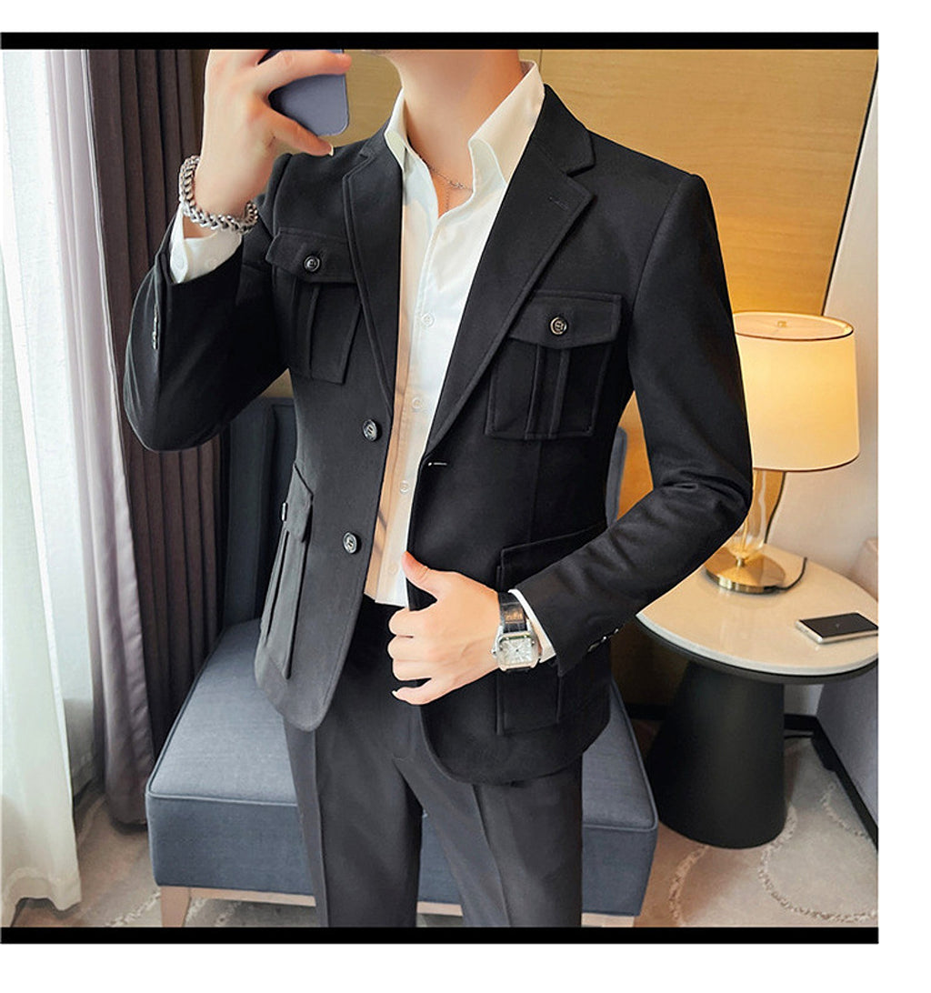 Woolen Suit Men's Single-breasted Suit Jacket - enhanced image 20